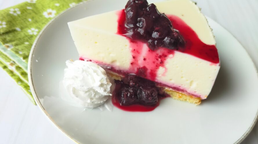 【ブルーベリーのレアチーズケーキ】を作ったよ