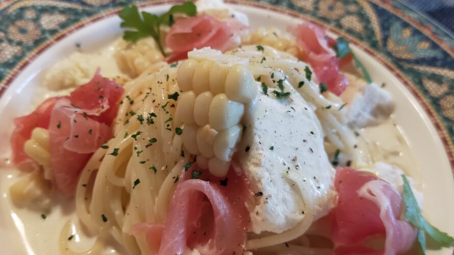 【NORD coffee】さんで白いとうもろこし冷製パスタ♥
